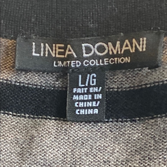 Striped Black and Gray Long Sleeve Dress - Picture 5 of 7